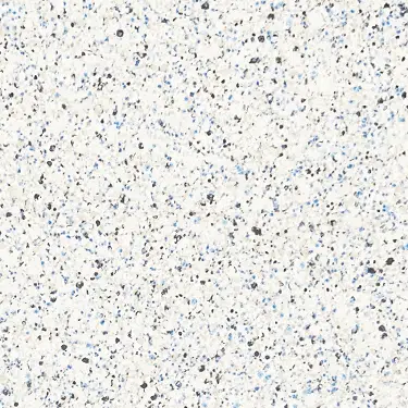 The name of this aquaBRIGHT color swatch is "Kona Coast". It's a sample of a light-colored pool finish. The surface is composed of a dense mix of tiny, irregularly shaped white, black, blue, and tan specks, giving it a speckled, granite-like appearance.